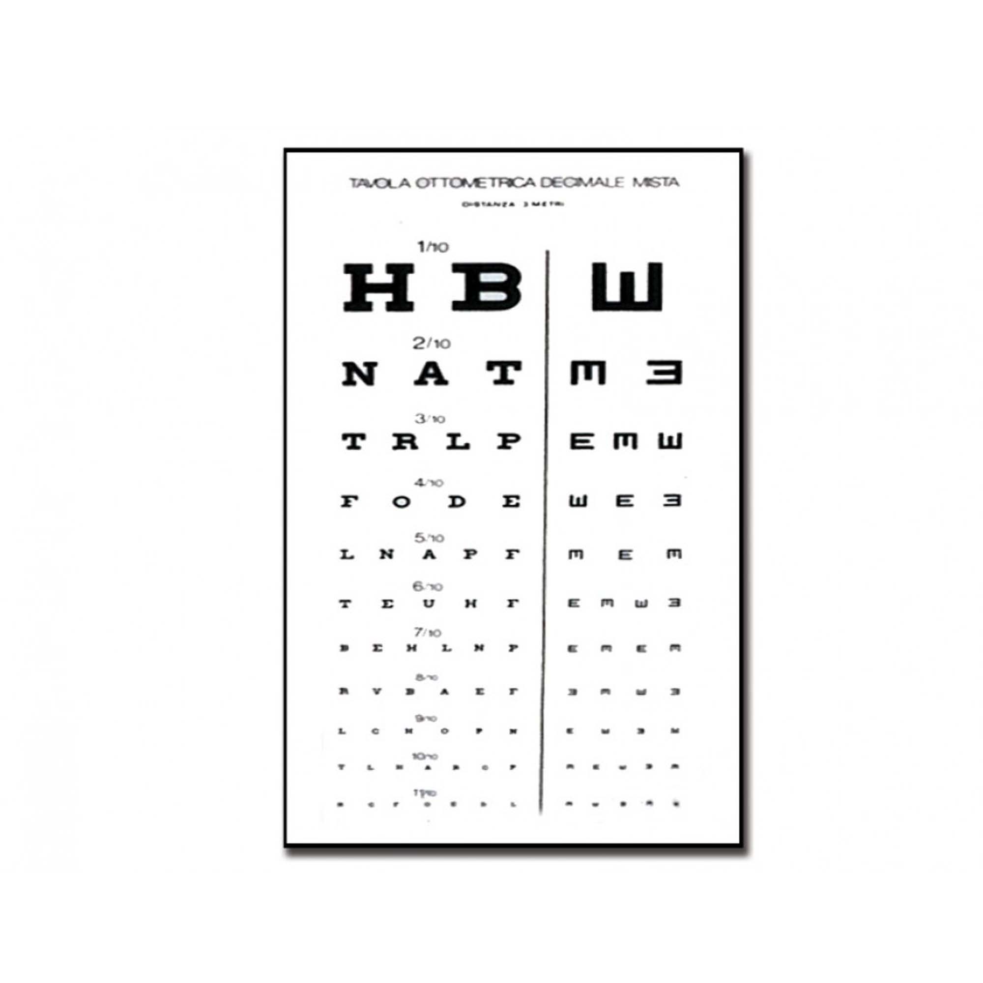 tavola optometrica ottica monte v.